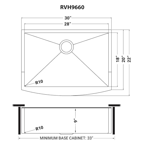 Ruvati Copper Tone 30-inch Apron-Front Farmhouse Kitchen Sink - Matte Bronze Stainless Steel Single Bowl - RVH9660CP