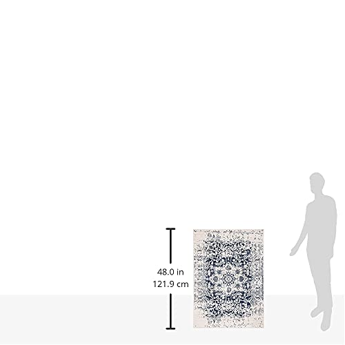 SAFAVIEH Madison Collection Area Rug - 8' x 10', Fuchsia & Ivory, Snowflake Medallion Distressed Design, Non-Shedding & Easy Care, Ideal for High Traffic Areas in Living Room, Bedroom (MAD603R)