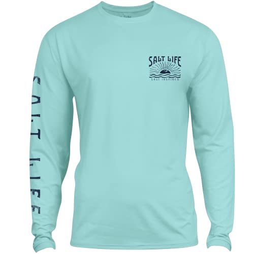 Salt Life Salt Inspired Youth Long Sleeve Performance Tee, Light Aruba Heather, X-Small