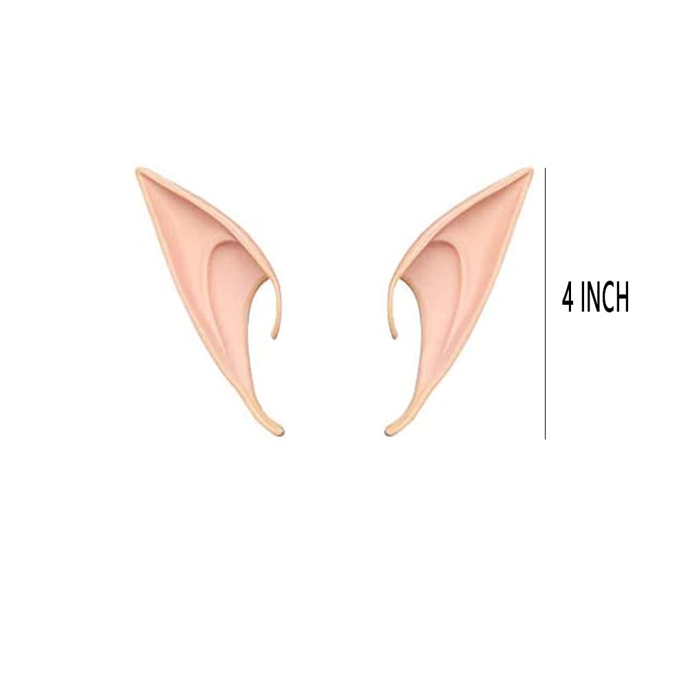 Cosplay Fairy Pixie Elf Ears Halloween Party Pointed Prosthetic Tips Ears(Long Style)