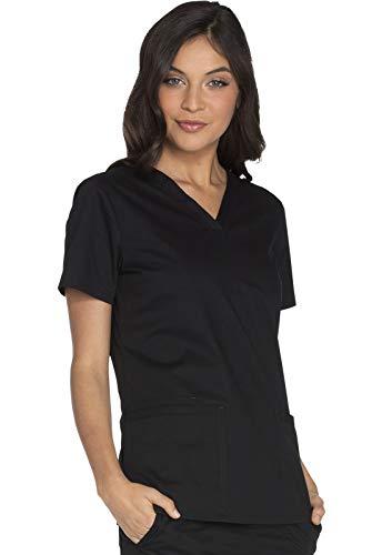 Scrubs for Women Workwear Core Stretch V-Neck Top, Soft Brushed Twill WW630, XS, Khaki