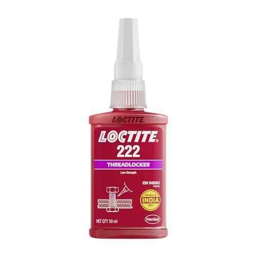 Genuine Henkel Loctite 222 Threadlocking Adhesive - Low Strength - Easy Disassembly - Suitable for All Metal Threaded Assemblies - Glue 50 ML