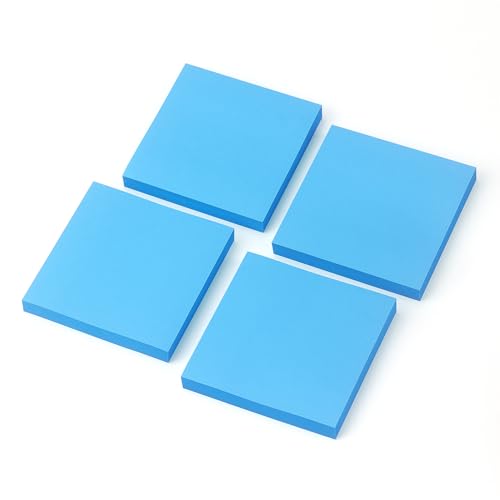 Sticky Notes 3x3 Pop Up Self-Stick Notes Pads with Bright Colors, Easy to Post for Office, School, Home, 4 Pads/Pack, 90 Sheets/Pad (Blue)