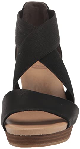 Dr. Scholl's Shoes Womens Barton Band Wedge Black Smooth 6 M