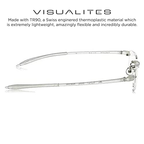 Visualites 1 Grey Matrix 1.50 Power Lightweight Rimless Reading Glasses For Men and Women
