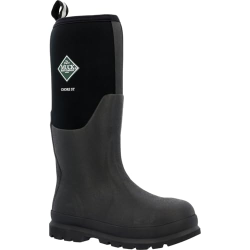 Muck Boot mens Chore Classic Tall Steel Toe Rubber Work Boots, Black, 5