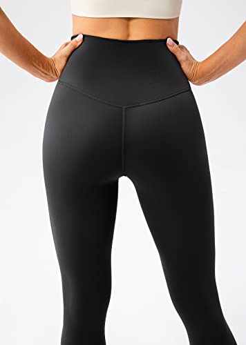 Ukaste Women's Studio Essential High-Rise Yoga Leggings 25" - Soft Stretch Workout Active Tights Pants (Black, 4)
