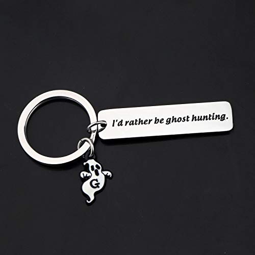 Gzrlyf I'd Rather be Ghost Hunting Keychain Funny Ghost Hunter Gifts Paranormal Investigator Gifts Halloween Gifts (ghost hunting keychain)