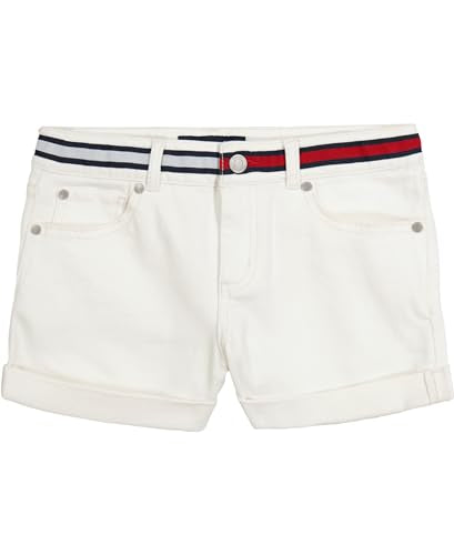 Tommy Hilfiger Girls' 5-Pocket Stretch Denim Shorts, Bowery Wash/Fray, 7