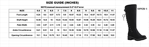GLOBALWIN Women’s Black Lace Up Back Boots Knee High Boots Fashion Boots For Women 11M