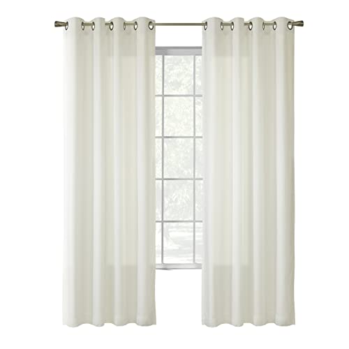 Loft Living Rhythm Lined Grommet Curtain Panel 54" x 63" in Ivory