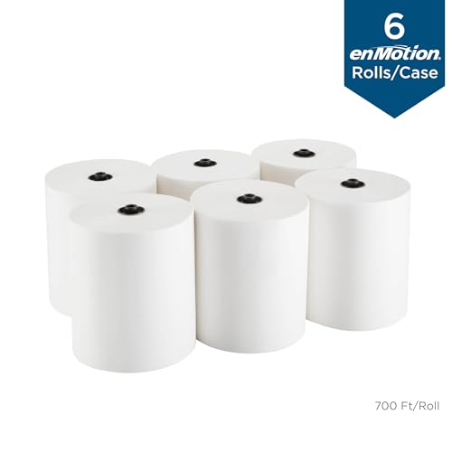 Georgia-Pacific enMotion 8" Recycled Paper Towel Rolls By GP PRO, White, 700 Feet Per Roll, 6 Bulk Paper Towel Rolls Per Case, 89430