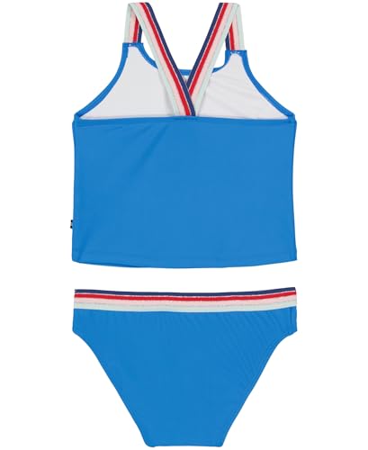 Nautica Girls' Two-Piece Bikini Swimsuit Set, UPF 50+ Sun Protection, Quick-Dry Bathing Suit, Tangerine Turquoise
