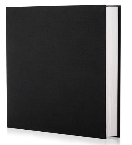 HoneyTolly Large Photo Album Self Adhesive 4x6 5x7 3x5 8.5x11 Scrapbook Magnetic Album DIY Scrap Book Length 13 x Width 12.8 (Inches) 120 Sticky Pages Linen Cover DIY Photo Album (Red)