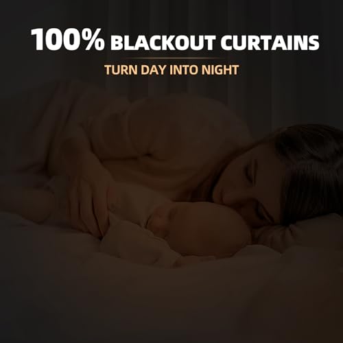 Joydeco Blackout Curtains for Bedroom 72 inch Length,Back Tab/Rod Pocket 100% Blackout Living Room Drapes, Textured Thermal Insulated Blackout Curtains 2 Panels Set,52" W x 72" L,Black