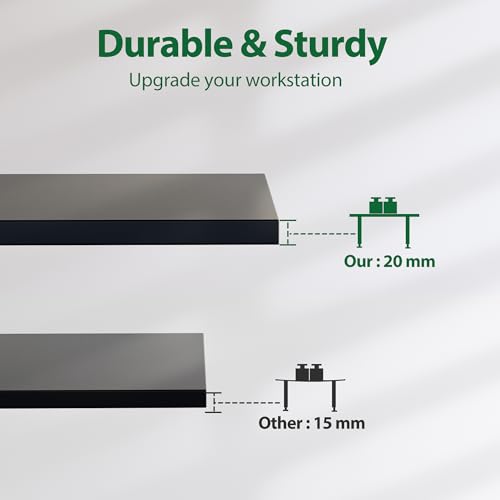 Agilestic Electric Standing Desk, Large 63 x 24 Inches Height Adjustable Desk, Sit Stand up Desk for Work Office Home, Splice Board, Black