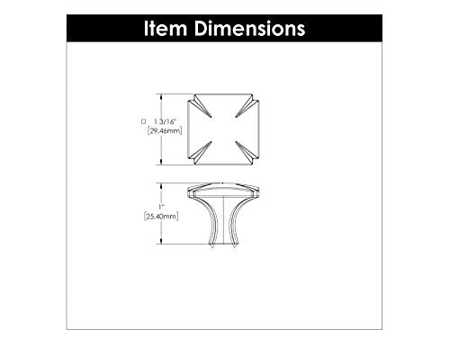 Hickory Hardware P3230-BGB Bridges Collection Home Improvement Cabinet Hardware Knobs - Kitchen Cabinet Knob for Cupboard Drawer Pulls & Dresser Brushed Golden Brass Finish 1-3/16 Inch Square - 1 Pack