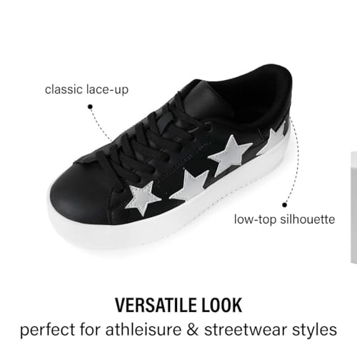 J. Adams Hero Platform Sneakers for Women - Casual Lace Up Fashion Tennis Shoes - Fine Rainbow Glitter - 10