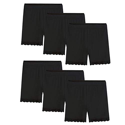 BOOPH Lace Bike Short Girls Dance Undershorts for 2-3T 6 Pack Black