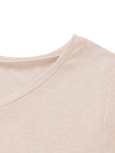 MIROL Women's Cap Sleeve Tank Tops U Neck Solid Color Casual Shirts Loose Fit Basic Blouse Brown
