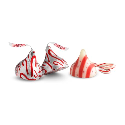 HERSHEY'S KISSES Candy Cane Flavored, Christmas Candy Bulk Bag, 34.88 oz