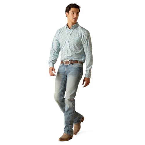 Ariat Men's Wrinkle Free Kellen Fitted Shirt, Blue, X-Small