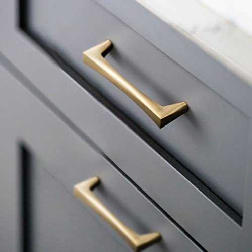 YAGU 5 Pack Brushed Dark Gray Cabinet Handles, 5 inch (128mm) Hole Center Kitchen Drawer Pulls Black Nickel Zinc Alloy Hardware for Furniture Cupboard Dresser Closet Wardrobe