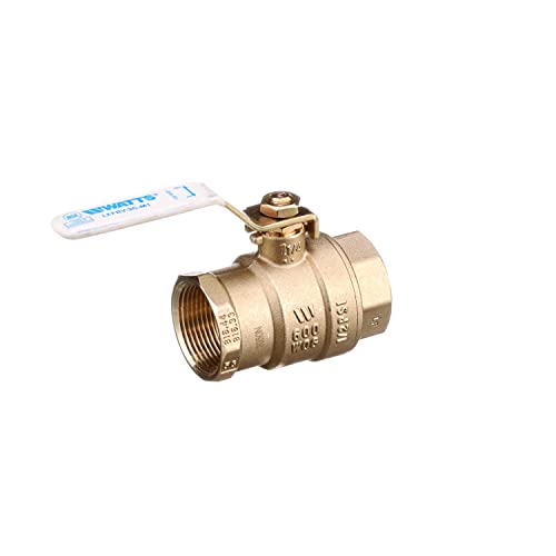 Watts LFFBV-3C-M1 Series 1" Lead-Free 2-Piece Full Port Chrome-Plated Brass Ball Valve with Female Threaded End Connections, Copper Silicon Alloy Body, O-Ring Seal, Steel Handle