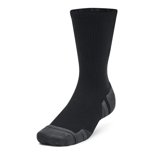 Under Armour 1379512-1-MD Unisex UA Performance Tech 3-Pack Crew Socks Black MD