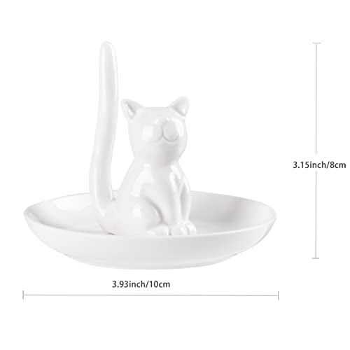 Spegiffu Cat Lover Gifts for Women - Cat Ring Trinket Dish Engagement Wedding Ring Holder, Funny Cat Themed Gifts for Women Cat Lady Cat Mom Gifts for Cat Lovers Friends Birthday Xmas Valentines
