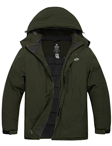 wantdo Men's Big and Tall Winter Jackets Waterproof Winter Snow Coat Windproof Raincoat Black Large Tall