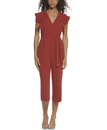 Tommy Hilfiger Womens Jumpsuit Slim Crop, Cinnamon, 2