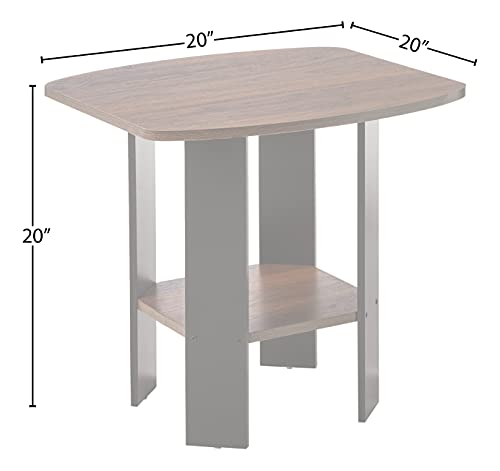 Furinno Simple Design 2-Pack End Side Table, Columbia Walnut/Black