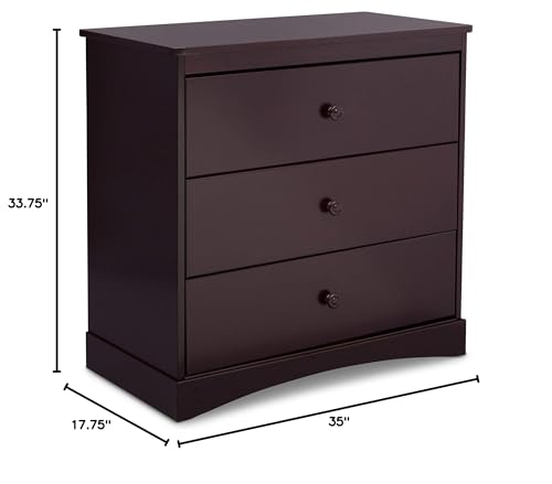 Delta Children Sutton 3 Drawer Dresser with Changing Top, Espresso Java