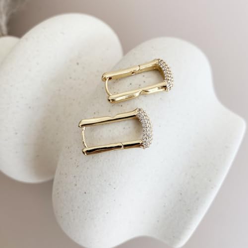 Obidos 14K Gold Plated Hoop Earrings | Gold Huggie Small Hoop Earrings for Women | Boho Simple Hypoallergenic Earrings