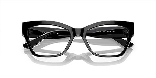 Vogue Eyewear Women's VO5523 Cat Eye Prescription Eyewear Frames, Black/Demo Lens, 52 mm
