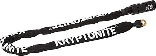 Kryptonite Keeper 712 Combo Bike Chain Lock, 4 Feet Long 7mm Steel Chain Heavy Duty Anti-Theft Bicycle Chain Lock, 4-Digit Resettable Combination Lock for E-Bike Scooter Road Mountain Bikes