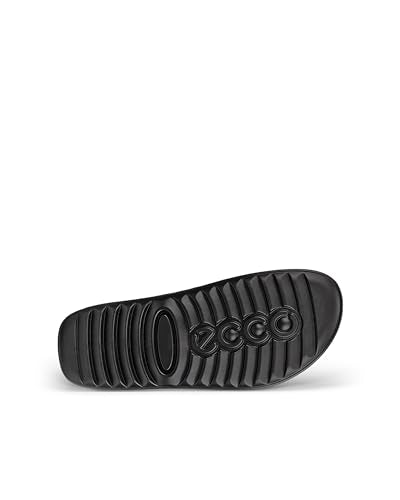 ECCO Women's Cozmo Two Band Button Slide Sandal, BLACK, 4-4.5