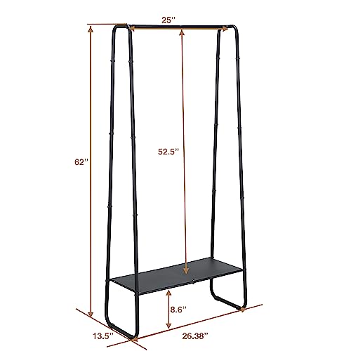 SunnyPoint Freestanding Clothes Garment Rack, Organizer Closet (BLACK)