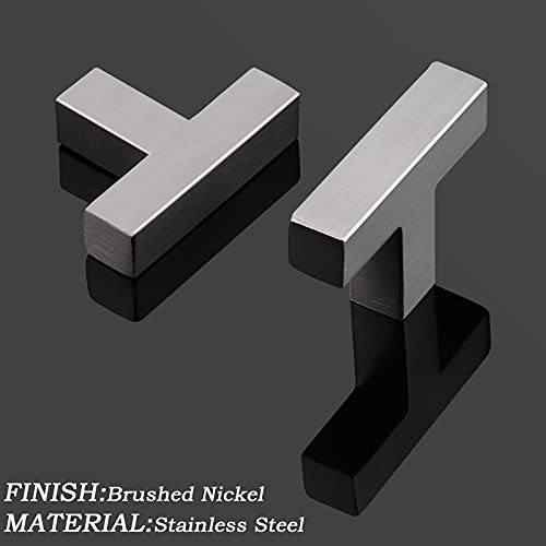 Probrico 6 Pack Brushed Satin Nickel Kitchen Cabinet Handles,Hole Centers 12.8 inch 320mm Square Kitchen Cabinet Pulls,Stainless Steel Dresser Drawer Pull Handles
