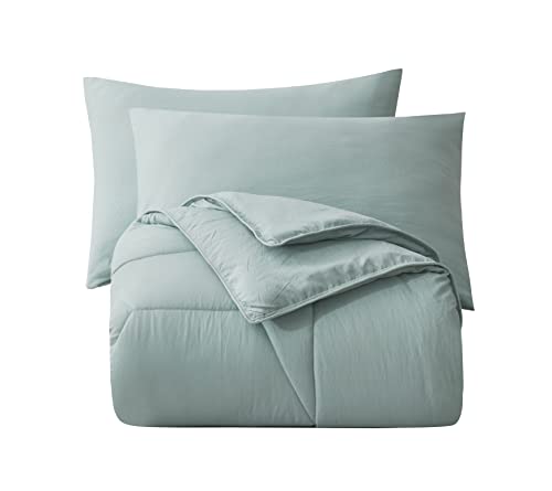 Chezmoi Collection Vero 3-Piece Honeycomb Quilted Microfiber Comforter Set - Soft Washed Lightweight Geometric Hexagon Bedding, Full, Aqua