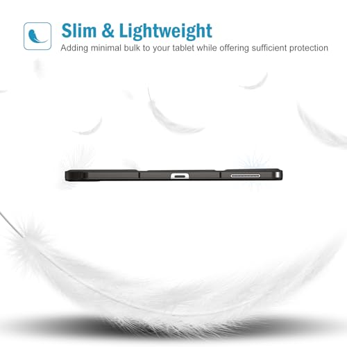 ProCase Cover for Galaxy Tab S6 Lite 10.4 Case 2024 2022 2020 with S Pen Holder(SM-P620/P625/P613/P619/P615/P610), Trifold Stand Folio Soft TPU Translucent Back Cover Support Auto Wake/Sleep -Black