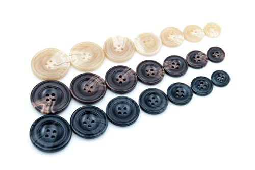 20PCS 4 Holes Sewing Round Craft Buttons Resin Snaps for Blazer Shirts Clothes DIY Accessories (Beige, 15mm)