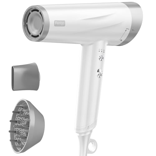 Hair Dryer, Fentgo High Speed Ionic Hair Dryer with Diffuser, Professional Blow Dryer 110,000 RPM AC Motor for Fasting Drying 1875W Thermo-Control Lightweight Hair Dryer for Women Men