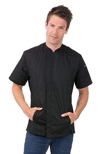 Chef Works Men's Bristol Signature Series Chef Coat, Black, Small