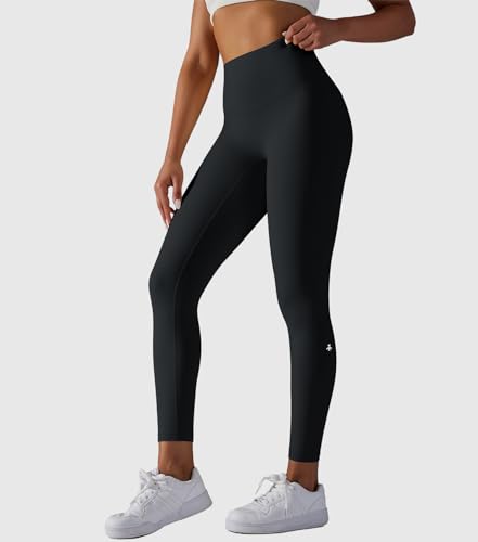 Orolay Women's High Waisted Leggings - Naked Feeling 7/8 Tights Buttery Soft Yoga Running Workout Pants Black X-Small