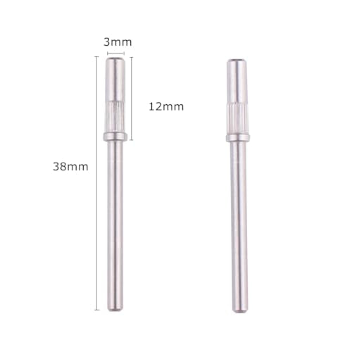 MZCMSL 2pcs Small Mandrel Bits for 3mm Sanding Bands Nail Drill Manicure and Pedicure,3/32 Shank Nail Drill Bit