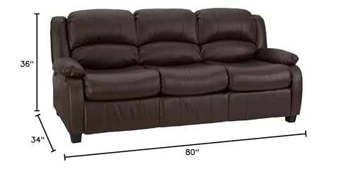 RecPro Charles Collection | 80" RV Hide A Bed Loveseat | Memory Foam Mattress | RV Sleeper Sofa | Pull Out Couch | RV Furniture | RV Loveseat | RV Living Room (Slideout) Furniture | Chestnut