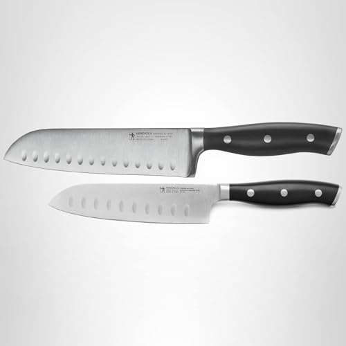 HENCKELS Forged Accent Razor-Sharp 2-pc Knife Set, Santoku Knife 5 Inch, Santoku Knife 7 Inch, German Engineered Informed by 100+ Years of Mastery,Black