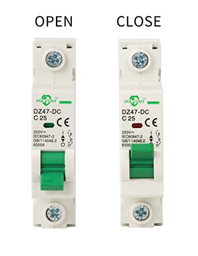 DC Miniature Circuit Breaker - Mini Home Circuit Breaker 12V-250V DZ47-63 Din Rail Mount 1 Pole 10A, DC Solar MCB